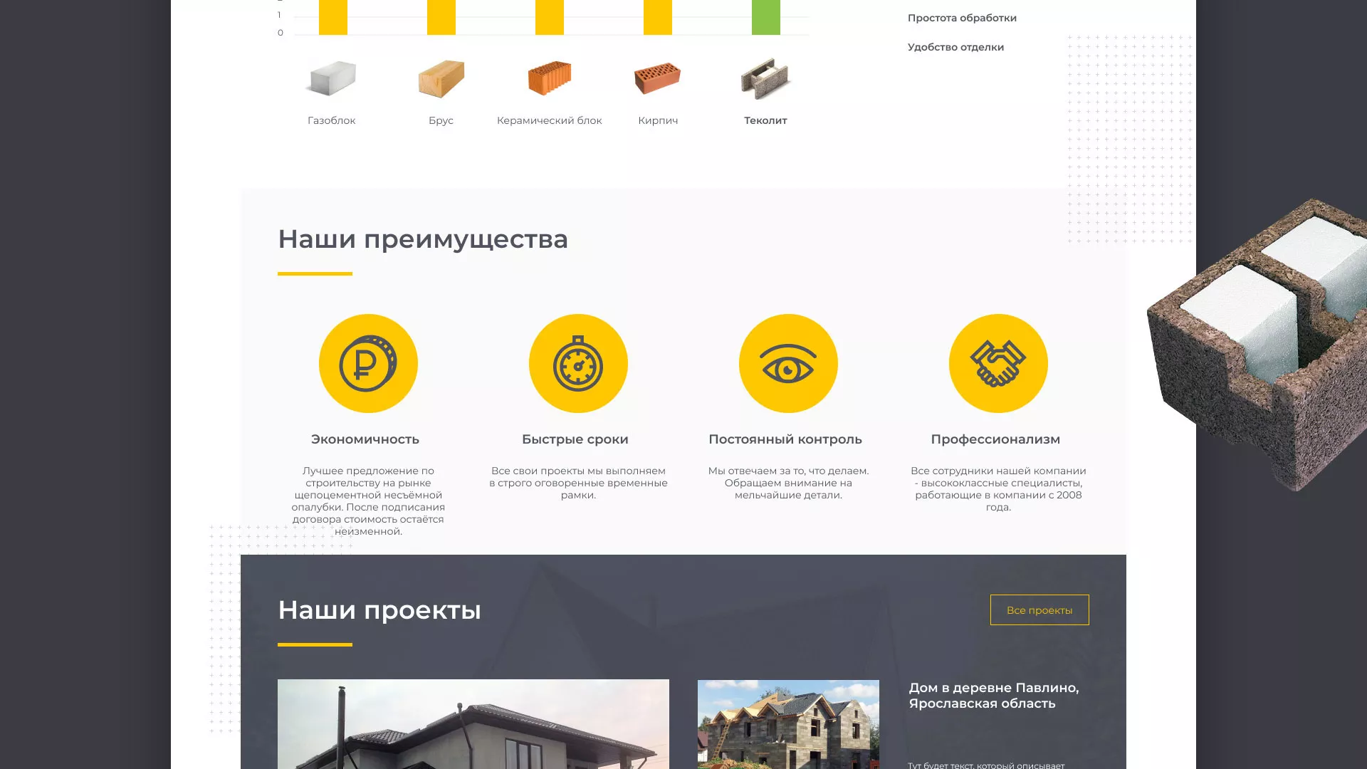 Создание сайта для строительной компании «ЭКОДОМ» в Белорецке