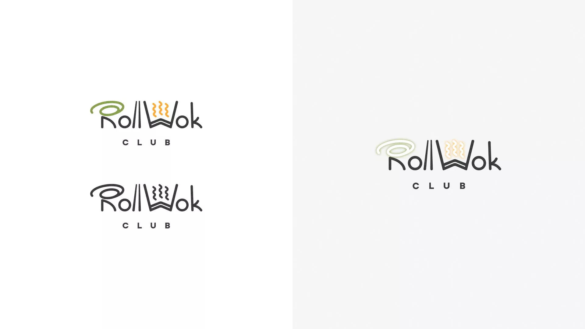 Разработка логотипа и фирменного стиля суши-бара «Roll Wok Club» в Белорецке